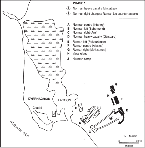 Battle of Dyrrachium: Robert Guiscard led the Normans to victory against the Byzantines of Alexius I Comnenus.