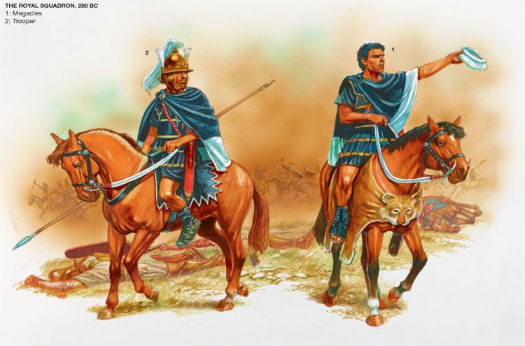 Megacles, general of Pyrrhus, switches his clothes with those of Pyrrhus.