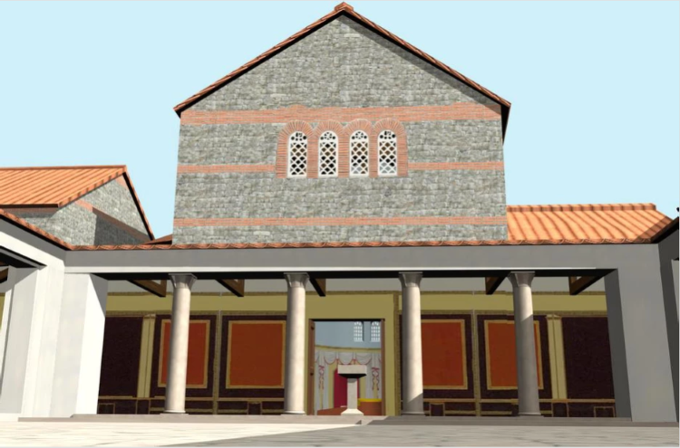 Reconstruction of the Perystil Section of the Triconch Palace at Buthrotum.