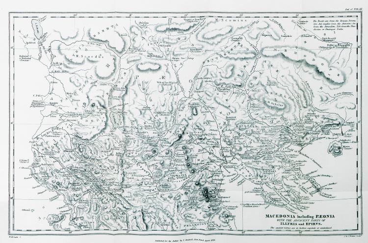 Macedonia including Paeonia with the adjacent parts of Illyria and Epirus - Map by William Martin Leake - 1824.