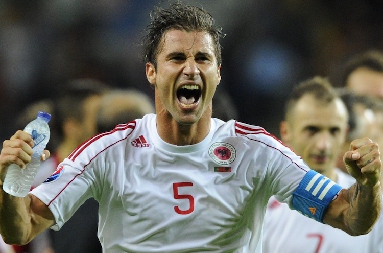 Lorik Cana on September 7, 2014, after Portugal 0-1 Albania; European Qualifications Group I.