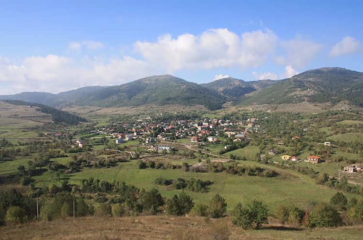 A view from distance of Voskopoja
